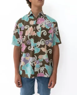 Golden Breed Hawaiian Shirts|Shirts-Batik Shirt | Wash Brown
