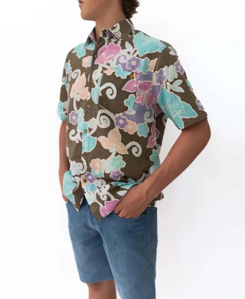 Golden Breed Hawaiian Shirts|Shirts-Batik Shirt | Wash Brown