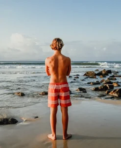 Golden Breed Boardies-Beach Boy Elastic Boardie | Wash Red