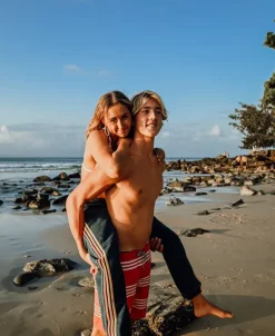 Golden Breed Boardies-Beach Boy Elastic Boardie | Wash Red