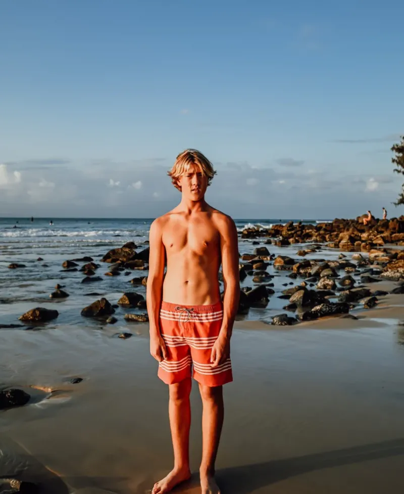 Golden Breed Boardies-Beach Boy Elastic Boardie | Wash Red