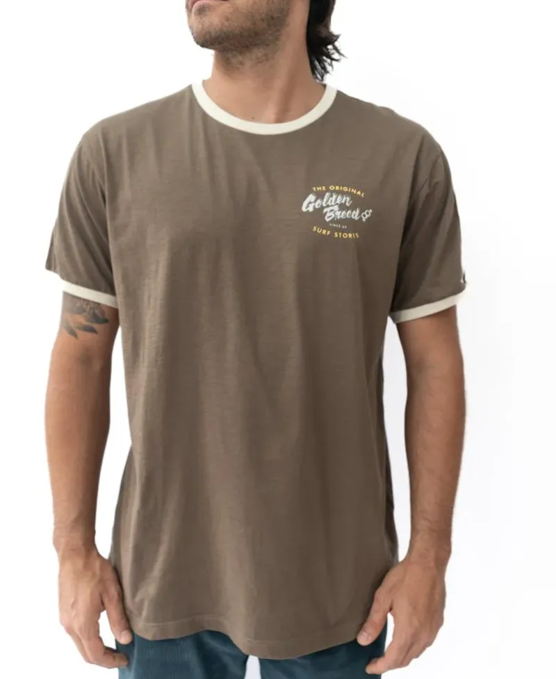 Golden Breed Tees-Break Ringer Tee | Wash Brown