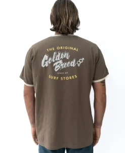 Golden Breed Tees-Break Ringer Tee | Wash Brown