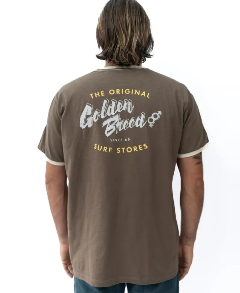 Golden Breed Tees-Break Ringer Tee | Wash Brown
