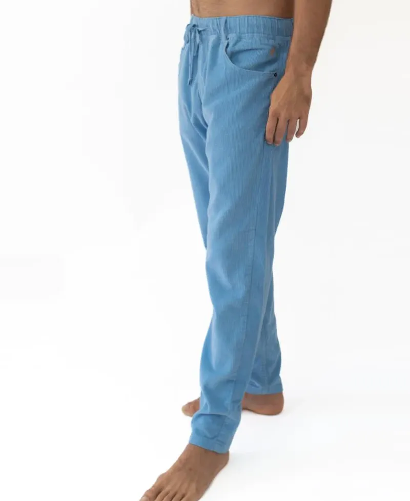 Golden Breed Pants-Cord Jogger Pant | Azure Blue