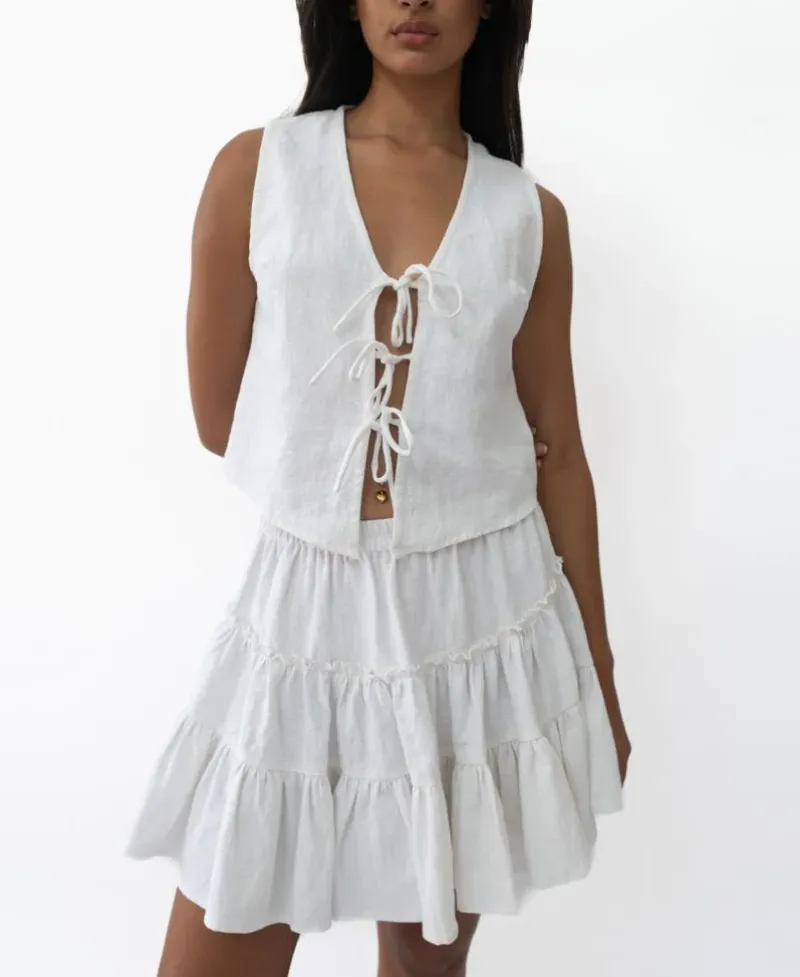 Women Golden Breed Skirts-Elsa Skirt | White