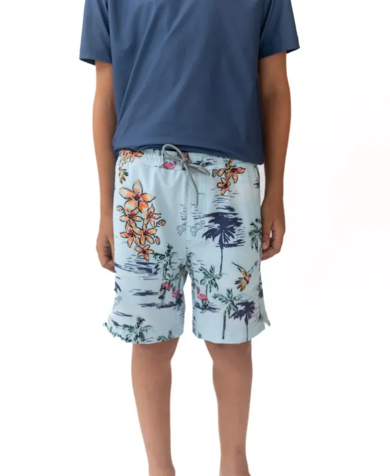Kids Golden Breed Kids-Flamingos Elastic Boys Boardie |