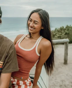 Women Golden Breed Tanks-Flick Tank | Wash Red
