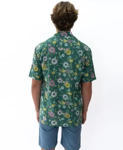 Golden Breed Hawaiian Shirts|Shirts-Happy Floral | Ivy Green