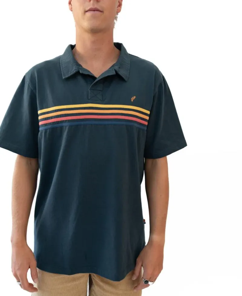 Golden Breed Polo Tops-Heavy Island Polo | Blue