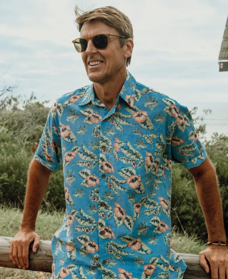 Golden Breed Hawaiian Shirts|Shirts-Howe Shirt | Azure Blue