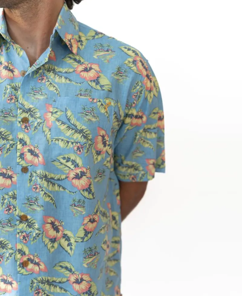 Golden Breed Hawaiian Shirts|Shirts-Howe Shirt | Azure Blue