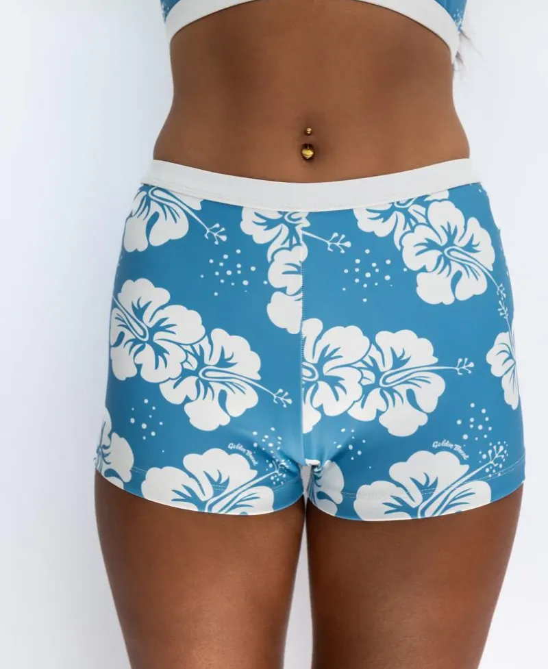 Women Golden Breed Swim-Jo Jo Short | Hibiscus Azure / Off White