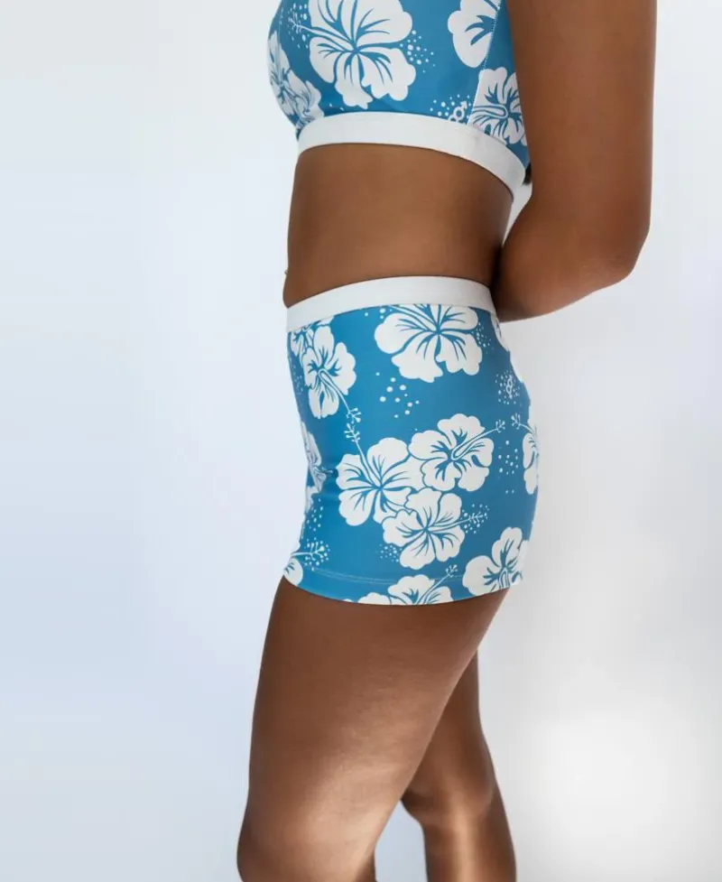 Women Golden Breed Swim-Jo Jo Short | Hibiscus Azure / Off White