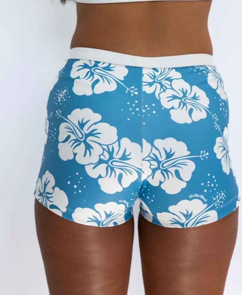 Women Golden Breed Swim-Jo Jo Short | Hibiscus Azure / Off White