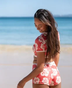 Women Golden Breed Swim-Jo Jo Short | Hibiscus Wash Red / Beige