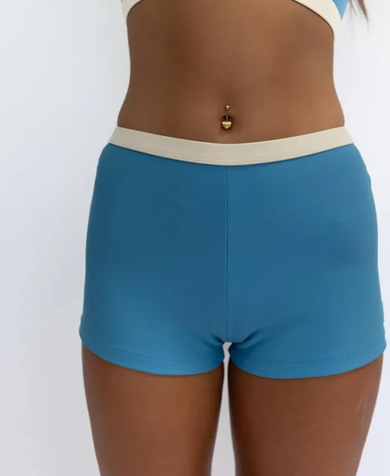Women Golden Breed Swim-Jo Jo Short Retro | Azure / Off White