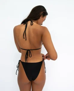 Women Golden Breed Swim-Kellie Tie Side Bottom | Black Textured