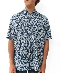 Golden Breed Hawaiian Shirts|Shirts-Liberty Floral Shirt | Vintage Navy