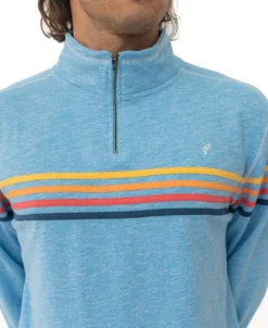 Golden Breed Hoodies & Sweats|Rag Tops-Long Island 1/4 Zip Rag Top | Sky Marle