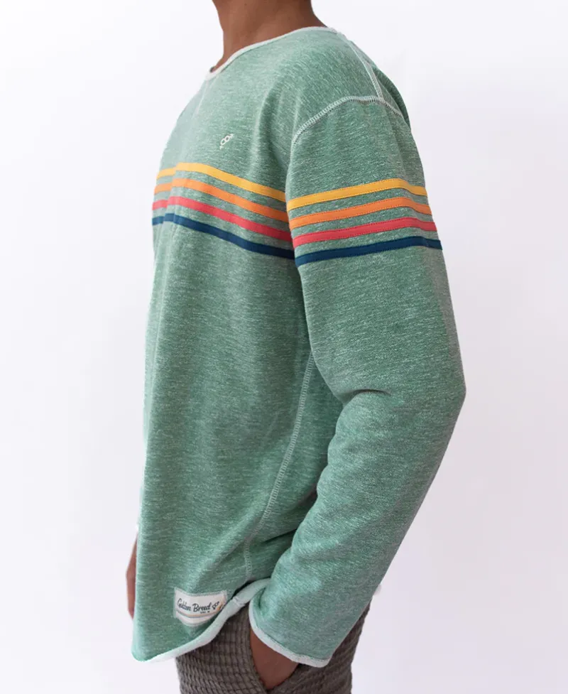 Golden Breed Hoodies & Sweats|Rag Tops-Long Island Rag Top | Green Marle Stripe