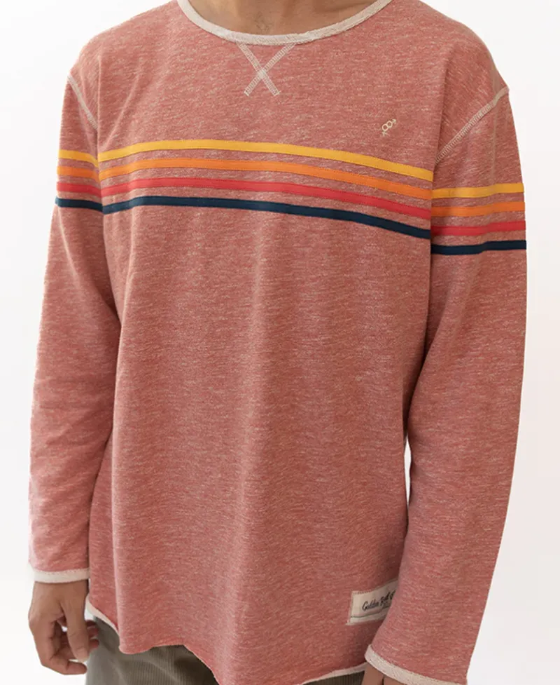 Golden Breed Hoodies & Sweats|Rag Tops-Long Island Rag Top | Red Marle Stripe
