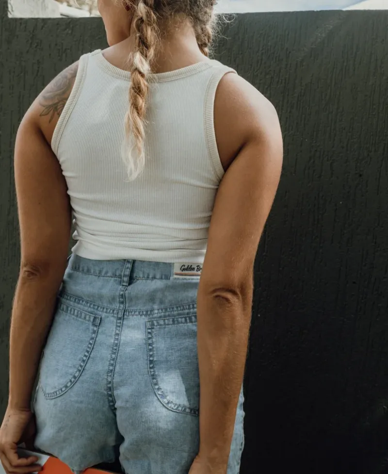 Women Golden Breed Shorts-Lyla Short | Wash Blue Linen