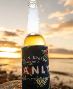 Golden Breed Stubby Holders-Manly Stubby Aloha | Dark Navy