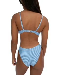 Women Golden Breed Swim-Mischa Bikini Top | Blue Gingham