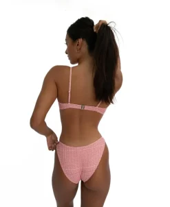 Women Golden Breed Swim-Mischa Bikini Top | Pink Houndstooth