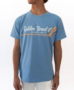 Golden Breed Tees-Retro Classic Tee | Azure Blue