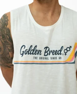 Golden Breed Muscle Tank-Retro Muscle Tank | Off White