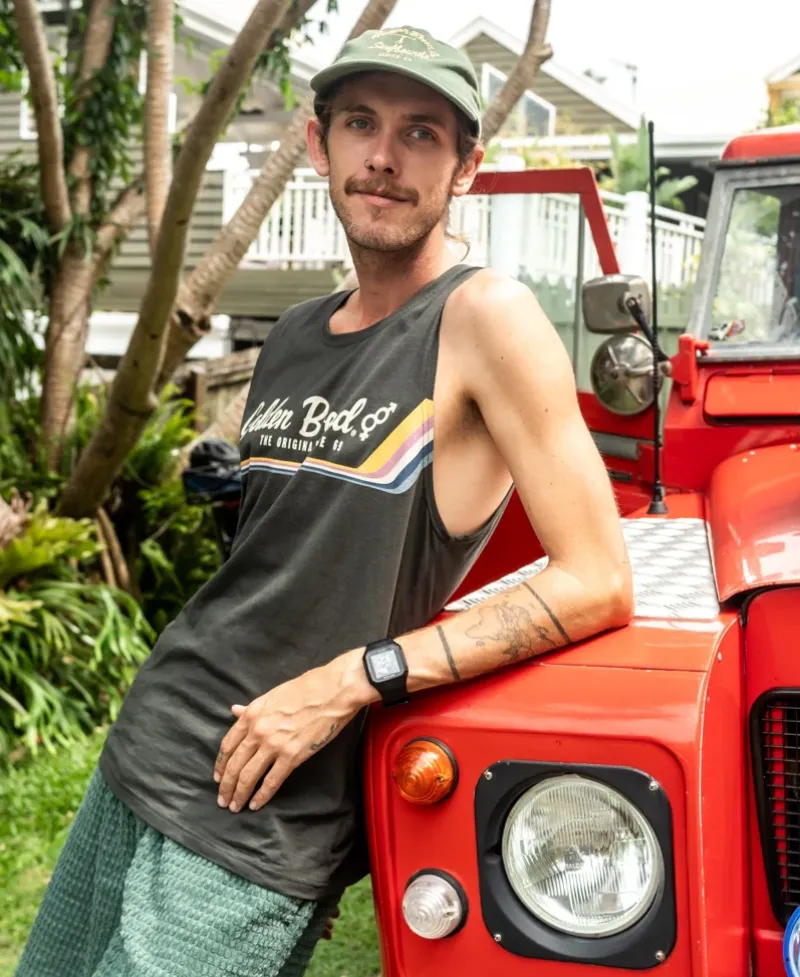Golden Breed Muscle Tank-Retro Muscle Tank | Wash Black