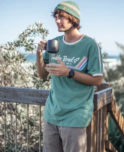 Golden Breed Tees-Retro Ringer Tee | Leaf Green
