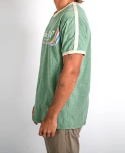 Golden Breed Tees-Retro Ringer Tee | Leaf Green