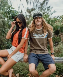 Golden Breed Tees-Retro Ringer Tee | Wash Brown