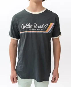 Golden Breed Tees-Retro Ringer Tee Shirt | Wash Black – Australia