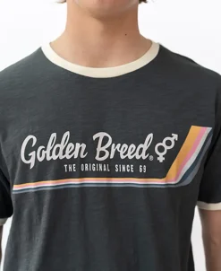 Golden Breed Tees-Retro Ringer Tee Shirt | Wash Black – Australia