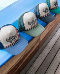 Golden Breed Hats & Caps|Hats & Caps-Retro Trucker Cap | Dark Denim