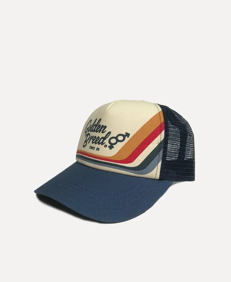 Golden Breed Hats & Caps|Hats & Caps-Retro Trucker Cap | Dark Denim