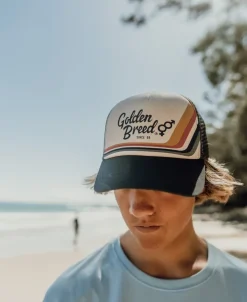 Golden Breed Hats & Caps|Hats & Caps-Retro Trucker Cap | Wash Black