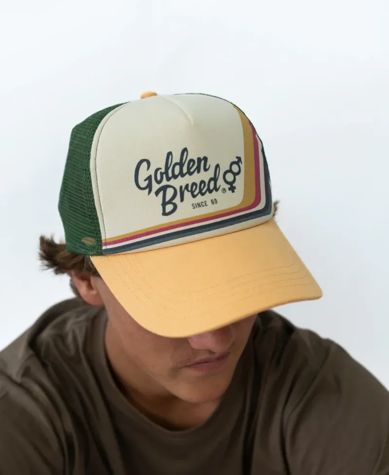 Golden Breed Hats & Caps|Hats & Caps-Retro Trucker Cap | Wash Orange