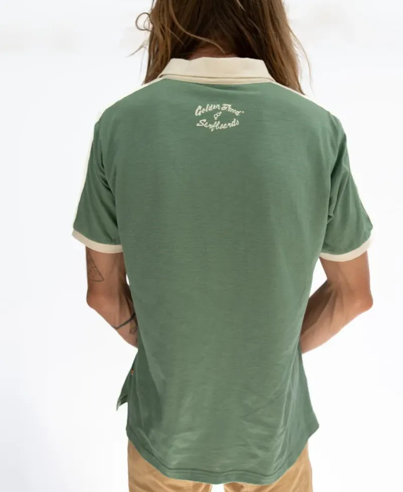 Golden Breed Tees|Polo Tops-Ringer Polo | Leaf Green