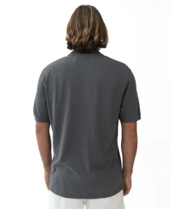 Golden Breed Polo Tops-Rover Pique Polo | Wash Black