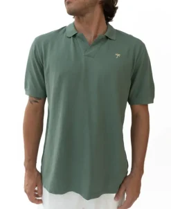 Golden Breed Polo Tops-Rover Pique Polo | Wash Khaki