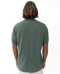 Golden Breed Polo Tops-Rover Pique Polo | Wash Khaki